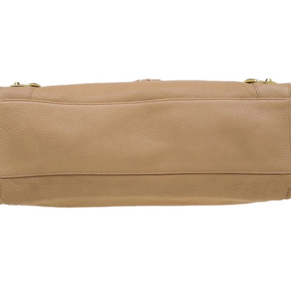 Auth Balenciaga City Bag medium Metallic edge Beige Chèvre Gold strap Mirror - Picture 7 of 12